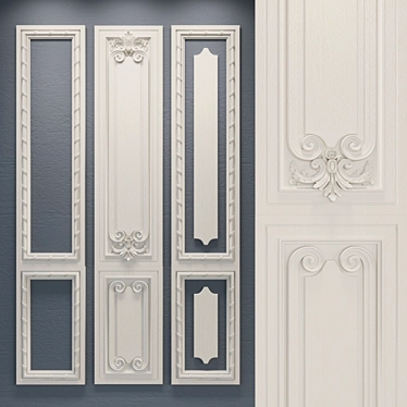 Elegant CNC Carved Cornice 3D model image 1 