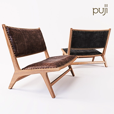 Colonial Teak Leather Chair 3D model image 1 