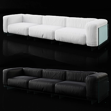 Glas Italia Crystal Sofa: Sleek Elegance 3D model image 1 