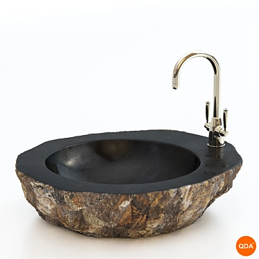 Elegant River Rock Wash Basin 3D model image 1 