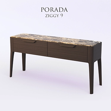 Elegant Walnut Console with Drawers 3D model image 1 