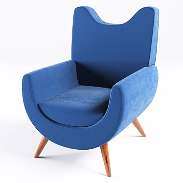 Midcentury Elegance: Jean Royère Ambassador Armchair 3D model image 1 