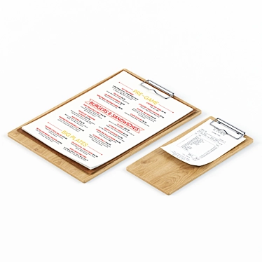 Restaurant Menu & Bill 3D model image 1 