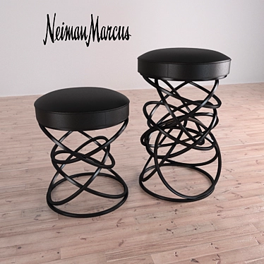 Elegant Circle Dance Stool 3D model image 1 