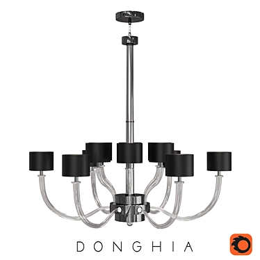 Dazzling Smoke 12-Arm Chandelier 3D model image 1 