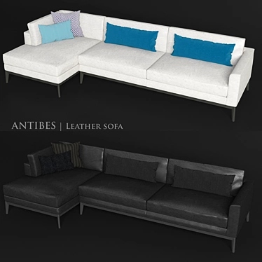 Elegant Leather Corner Sofa 3D model image 1 