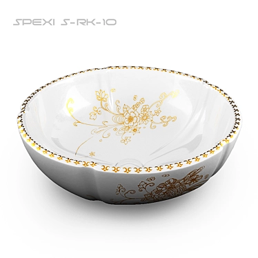 Elegant Hand-Painted Ceramic Sink 3D model image 1 