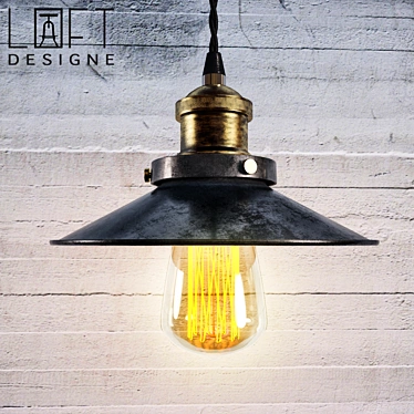 Vintage Industrial Pendant Light 3D model image 1 