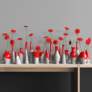 Elegant Gerbera Vase Display 3D model image 1 