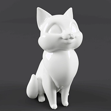 Whiskered Wonder: Cat Statuette 3D model image 1 