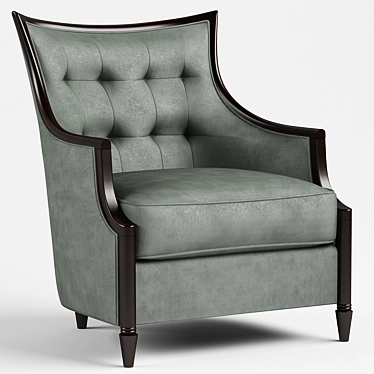 Elegant Blue Velvet Armchair 3D model image 1 