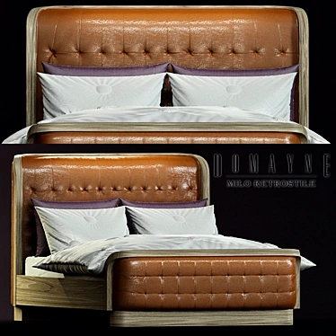 Retro-inspired Milo Bed Frame 3D model image 1 