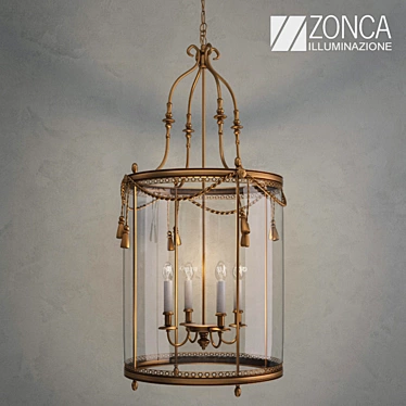 Zonca Lanterna Pendant: Elegant Italian Chandelier 3D model image 1 