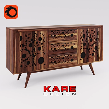 Stunning Perforated Wood Chest by KARE 3D model image 1 