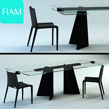  Stylish Square Table: 1200x1200 3D model image 1 