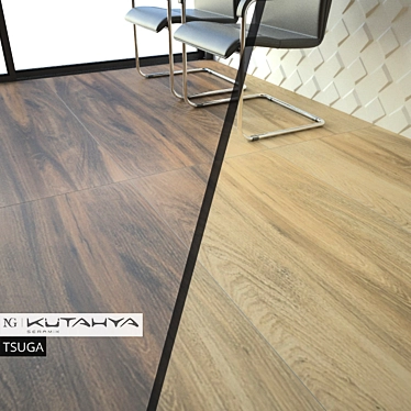 Kutahya Tsuga Ceramic Tiles: Bone, Noce, Oak | Indoor/Outdoor, Cladding 3D model image 1 