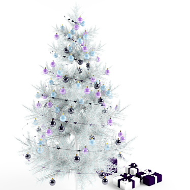 Snowy Dreams: White Artificial Christmas Tree 3D model image 1 