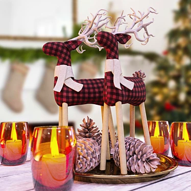 Cozy Fabric Reindeer | 150mm Length 3D model image 1 