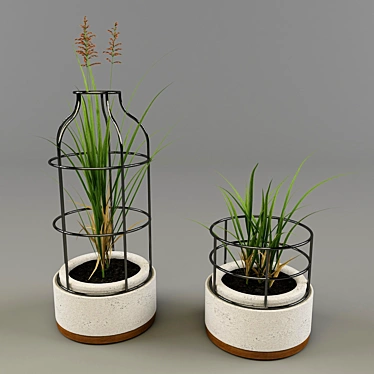 Elegant Concrete Flowerpot 3D model image 1 