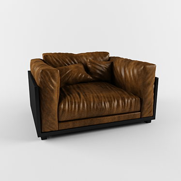 Luxury Leather Lounge Chair 3D model image 1 