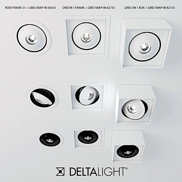 DeltaLight Grid Snap-In 82733: Versatile Recessed Spotlight 3D model image 1 