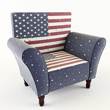 Sleek USA Armchair 3D model image 1 