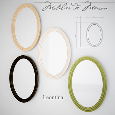 Leontina Oval Mirror: Provencal Style with Multiple Color Options 3D model image 1 