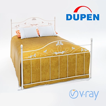 Dupen Bed: Sleek & Stylish Dream 3D model image 1 