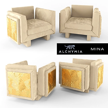 Glam Deco Armchair: Mina Alchymia 3D model image 1 