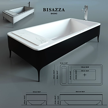 Luxury White Bath: BISAZZA VASCHE HA31-N 3D model image 1 