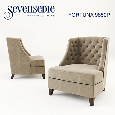 Elegant Fortuna Armchair: Classic Comfort 3D model image 1 