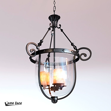 Classic Black Fort Pendant Lamp 3D model image 1 