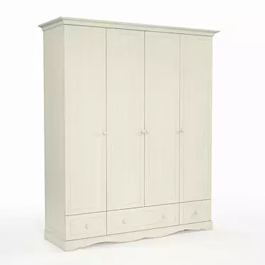 Sleek and Minimalistic "OM" Ellie Wardrobe 3D model image 1 