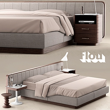  Elegant and Comfortable Flou Letto Ermes Bed 3D model image 1 