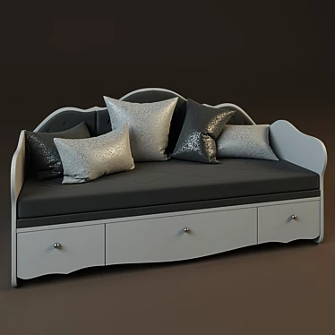 Glamour King Bed: Stylish Luxury 3D model image 1 