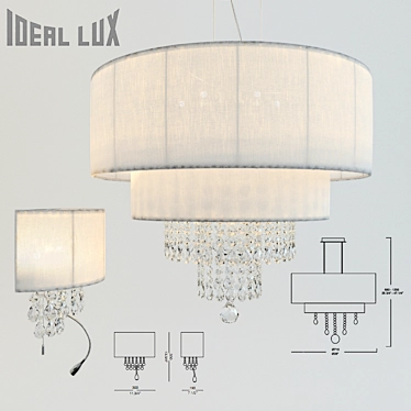 Elegant Opera Chandelier & Sconce 3D model image 1 