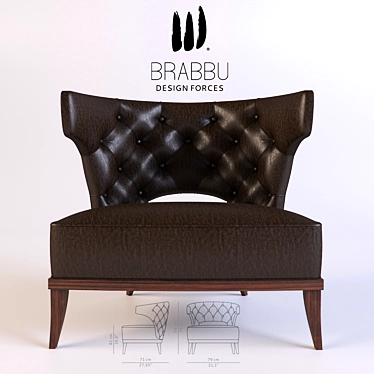 Elegant BRABBU Kansas Armchair 3D model image 1 