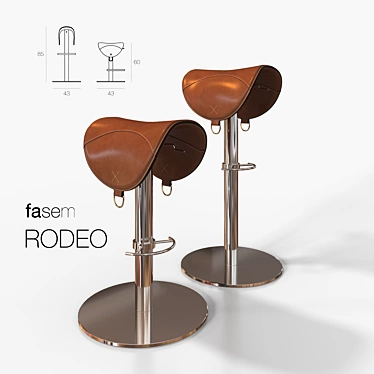 Rodeo Bar Stool: Style and Comfort 3D model image 1 