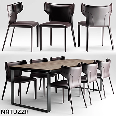 Elegant Natuzzi Table Set 3D model image 1 