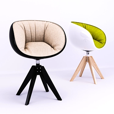 Sleek White Chair 3D model image 1 