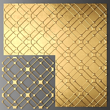 Elegant Grid Decor Panel 3D model image 1 