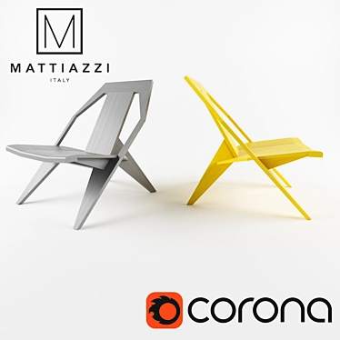 Italian Wooden Lounge Chair by Mattiazzi 3D model image 1 