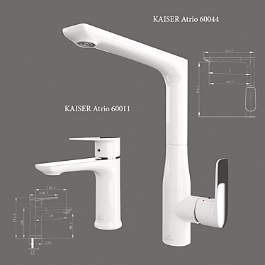 Atrio Mixer Collection - White/Chrome 3D model image 1 
