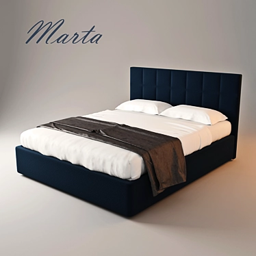 Title: Marta Bed: Elegant and Comfortable 3D model image 1 