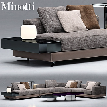 Modern White Minotti Sofa 3D model image 1 