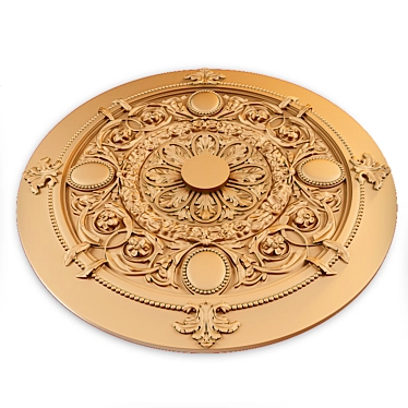 Elegant Rosette Ceiling Decoration 3D model image 1 
