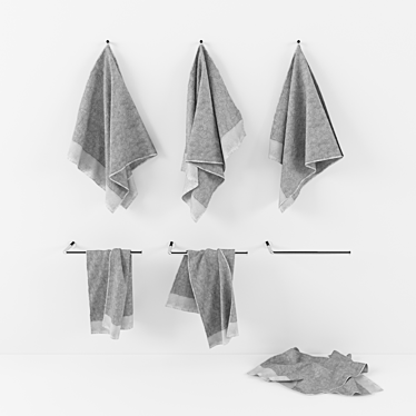 Luxury Soft Bath Towels 3D model image 1 