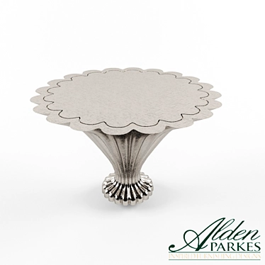 Elegant Scalloped End Table 3D model image 1 