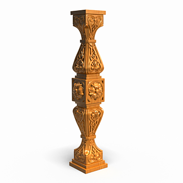 Wooden carved column