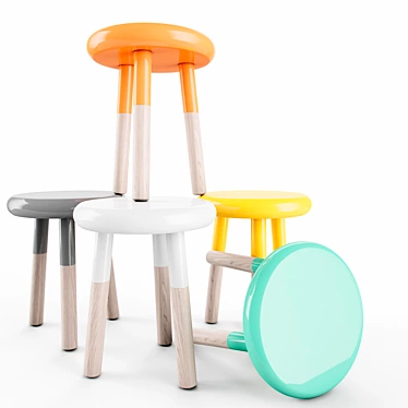 Stylish Malmo Stool by Mint 3D model image 1 